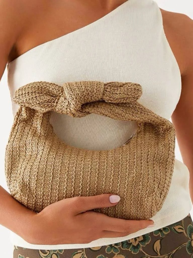 Knot Detail Straw Bag - Commense